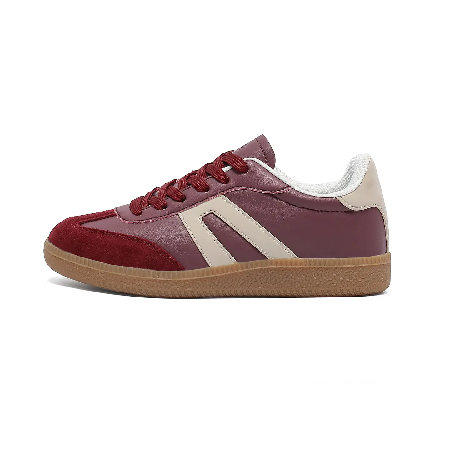 Women's Retro Gum Sole Fashion Sneakers-Lace Detail Casual Retro Walking Shoes-Gum Sole Casual Tennis-Anti Slip Trainers